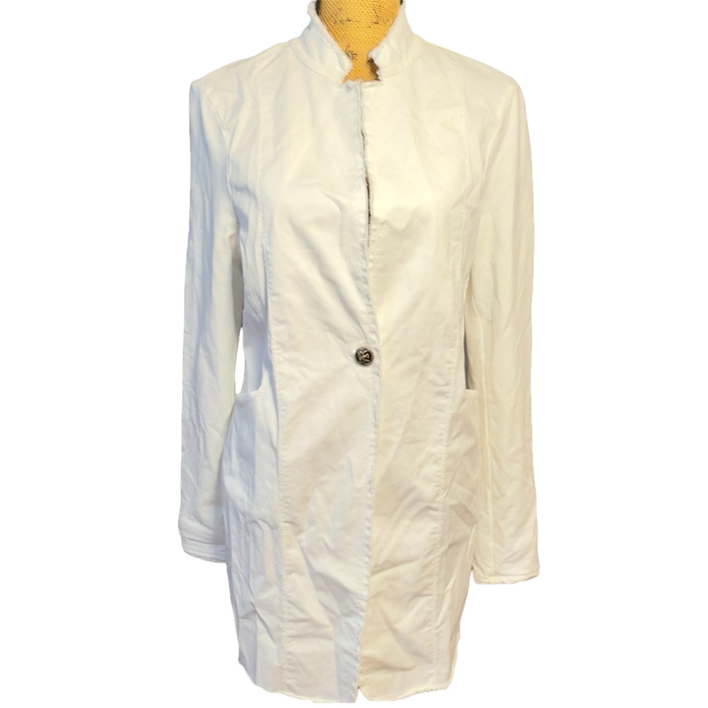 Baci white tailored blazer/jacket/trench Women’s size XL | ab
